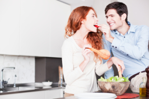 Young couple in their kitchen